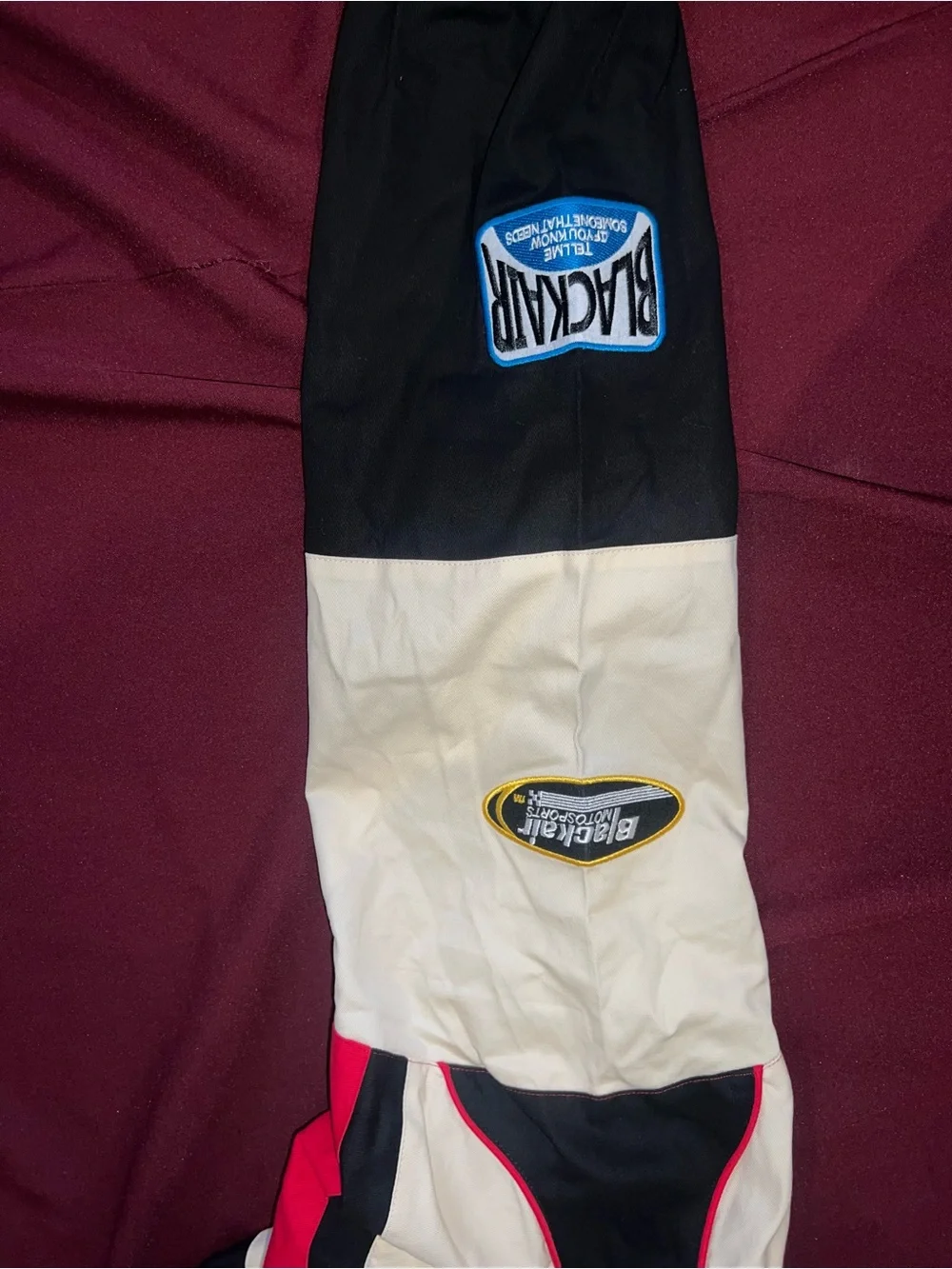 Black/Red/Cream Racing Jacket with Logos - Picture 8 of 10